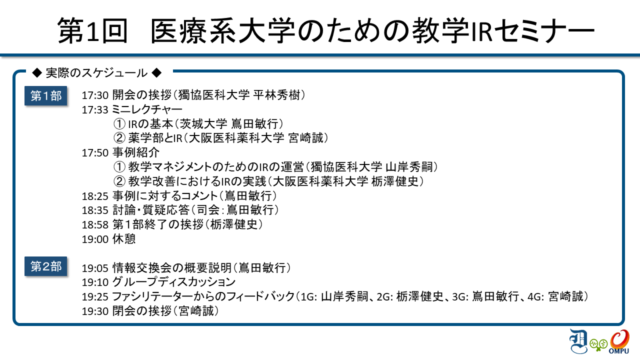 第１回医療系大学のための教学IRセミナー